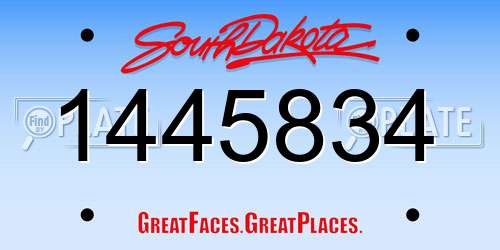 1445834 South Dakota License Plate