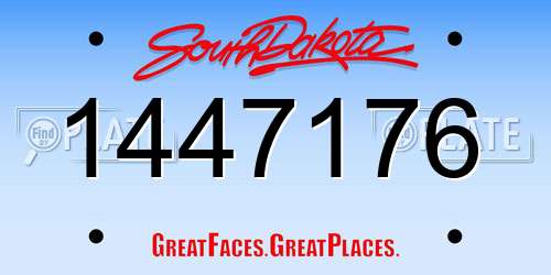 1447176 South Dakota License Plate