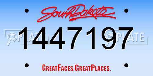 1447197 South Dakota License Plate