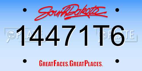 14471T6 South Dakota License Plate