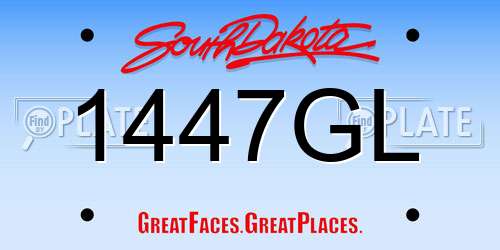 1447GL South Dakota License Plate