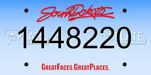 1448220 South Dakota License Plate