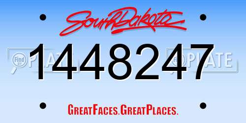 1448247 South Dakota License Plate