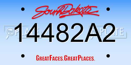 14482A2 South Dakota License Plate