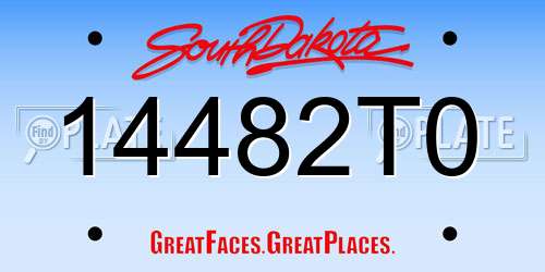 14482T0 South Dakota License Plate