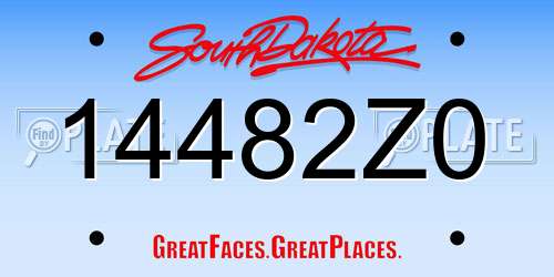14482Z0 South Dakota License Plate