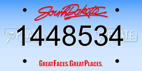 1448534 South Dakota License Plate