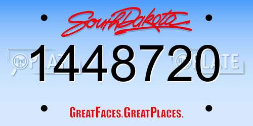 1448720 South Dakota License Plate
