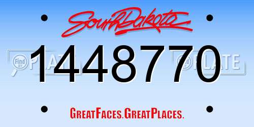 1448770 South Dakota License Plate