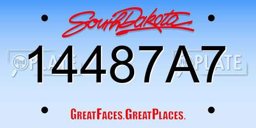 14487A7 South Dakota License Plate