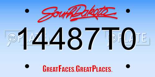 14487T0 South Dakota License Plate