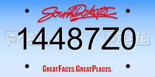 14487Z0 South Dakota License Plate