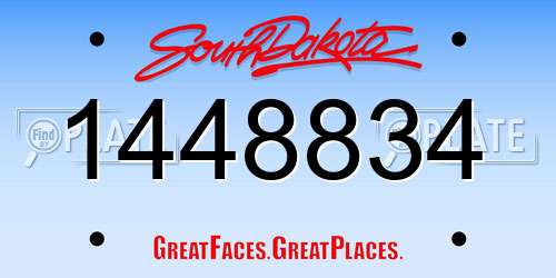1448834 South Dakota License Plate