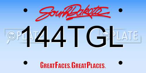 144TGL South Dakota License Plate