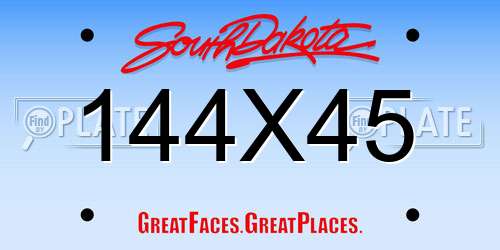 144X45 South Dakota License Plate