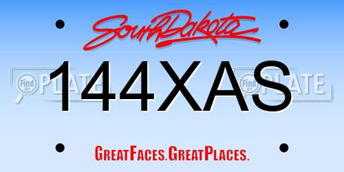144XAS South Dakota License Plate