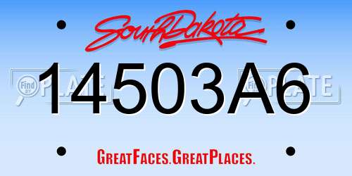 14503A6 South Dakota License Plate