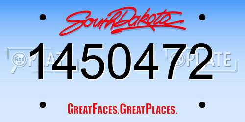 1450472 South Dakota License Plate