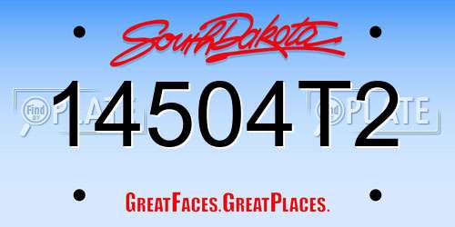 14504T2 South Dakota License Plate