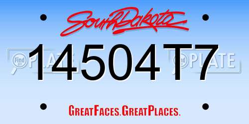 14504T7 South Dakota License Plate