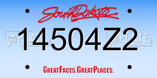 14504Z2 South Dakota License Plate