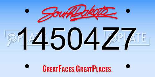 14504Z7 South Dakota License Plate