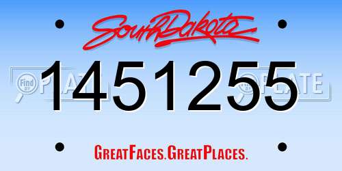 1451255 South Dakota License Plate