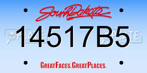 14517B5 South Dakota License Plate