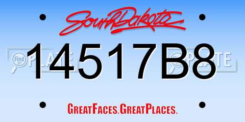 14517B8 South Dakota License Plate