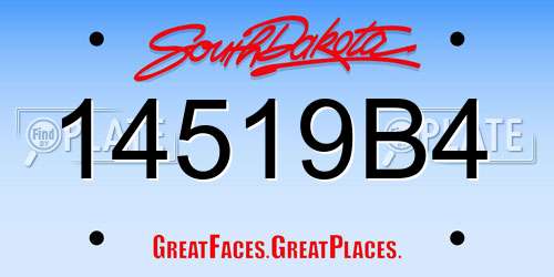 14519B4 South Dakota License Plate