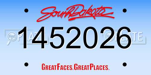 1452026 South Dakota License Plate