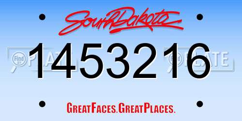 1453216 South Dakota License Plate