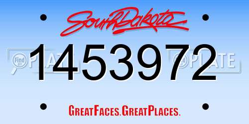 1453972 South Dakota License Plate