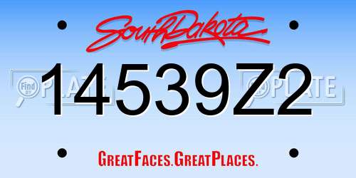 14539Z2 South Dakota License Plate
