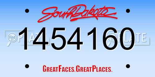 1454160 South Dakota License Plate