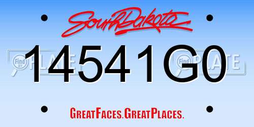 14541G0 South Dakota License Plate