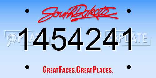 1454241 South Dakota License Plate