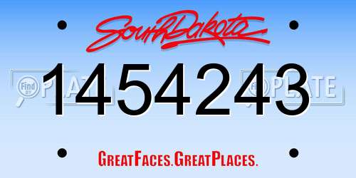 1454243 South Dakota License Plate
