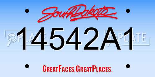 14542A1 South Dakota License Plate