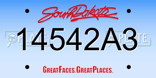 14542A3 South Dakota License Plate