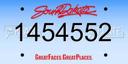 1454552 South Dakota License Plate