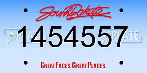 1454557 South Dakota License Plate