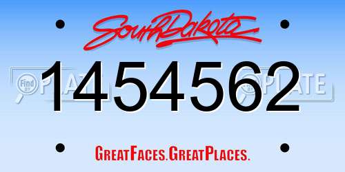 1454562 South Dakota License Plate