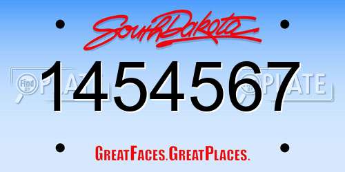 1454567 South Dakota License Plate