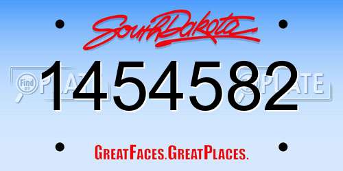 1454582 South Dakota License Plate