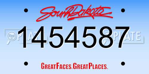 1454587 South Dakota License Plate