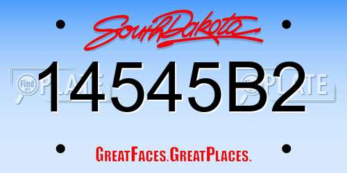 14545B2 South Dakota License Plate