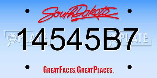 14545B7 South Dakota License Plate