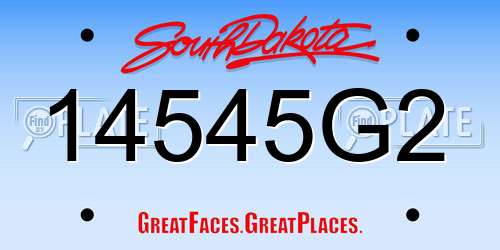 14545G2 South Dakota License Plate