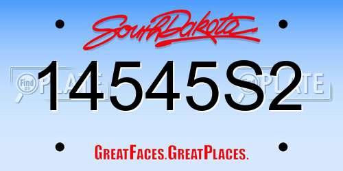14545S2 South Dakota License Plate
